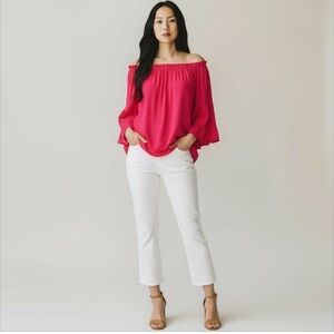 Elan Vibrant Pink Off-Shoulder Tunic / Mini Dress / One Size